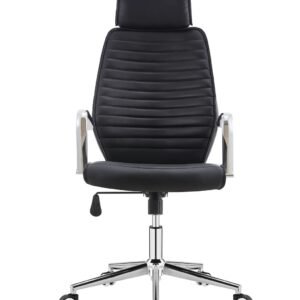 Sillón de oficina BRATISLAVA NEW, alto, similpiel negra